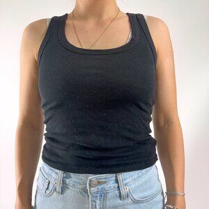 One Step Up black racerback tank top | size small